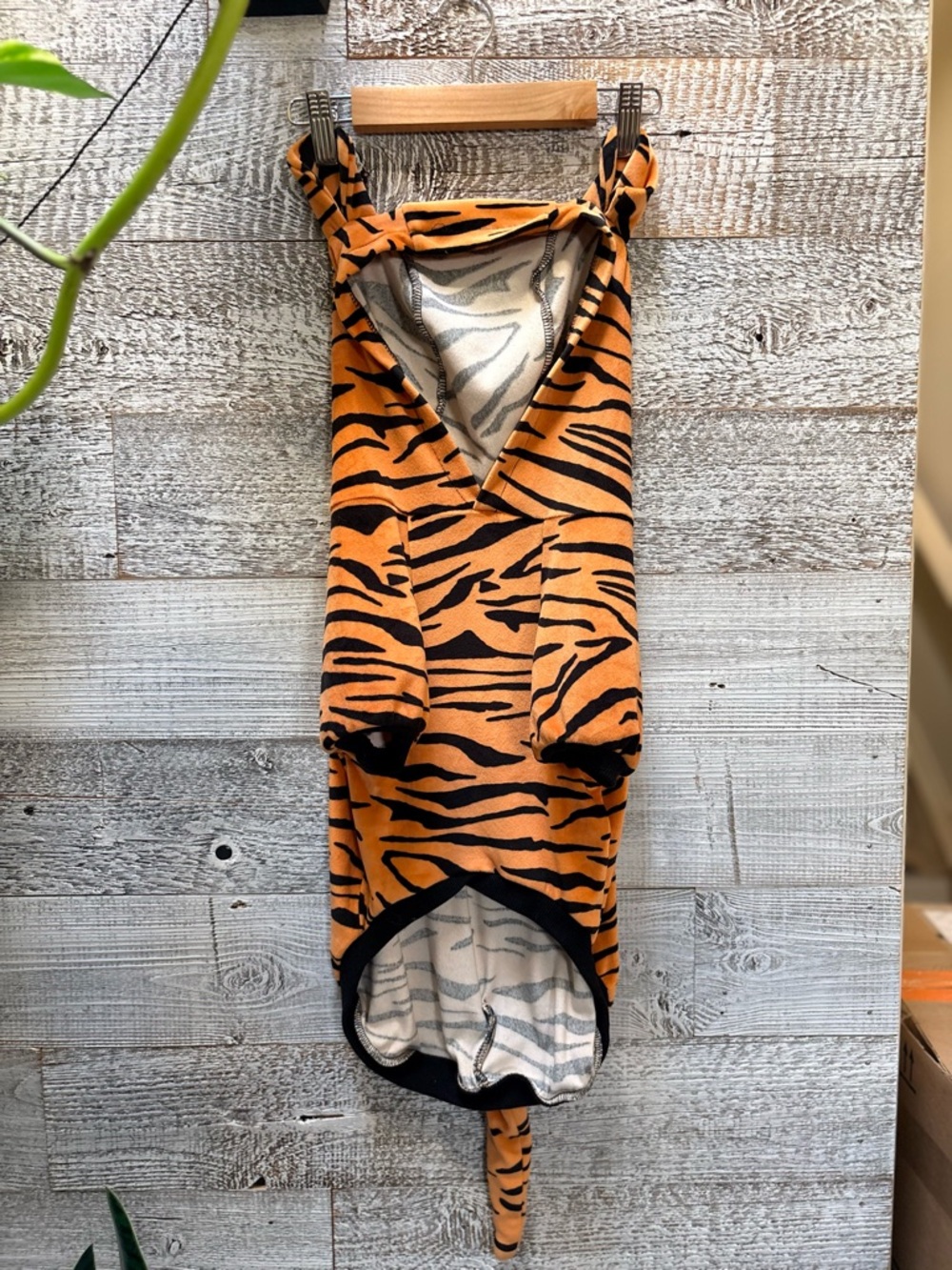 Orange/Black Tiger Stripe Pet Hoodie Pajamas Costume